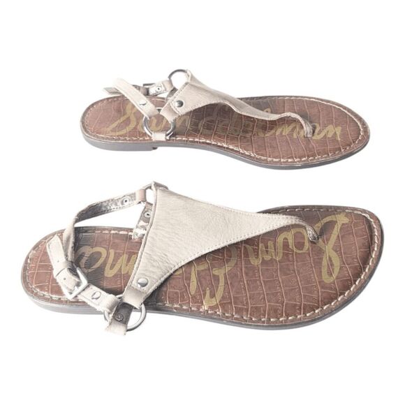 SAM EDELMAN Greta Nude Leather T Sandal Size 9M - Picture 3 of 5